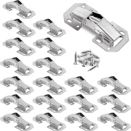 20 pezzi di cardini per porte in legno 90° - con viti per cardini - cardini per mobili - cardini per porte in legno - adatti per porte di cucina, porta di armadio, porta di cabina armadio