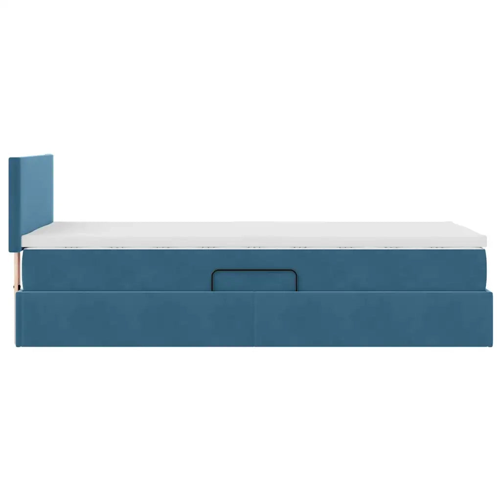 Letto con Contenitore Blu Scuro 90 x 200 cm Velluto