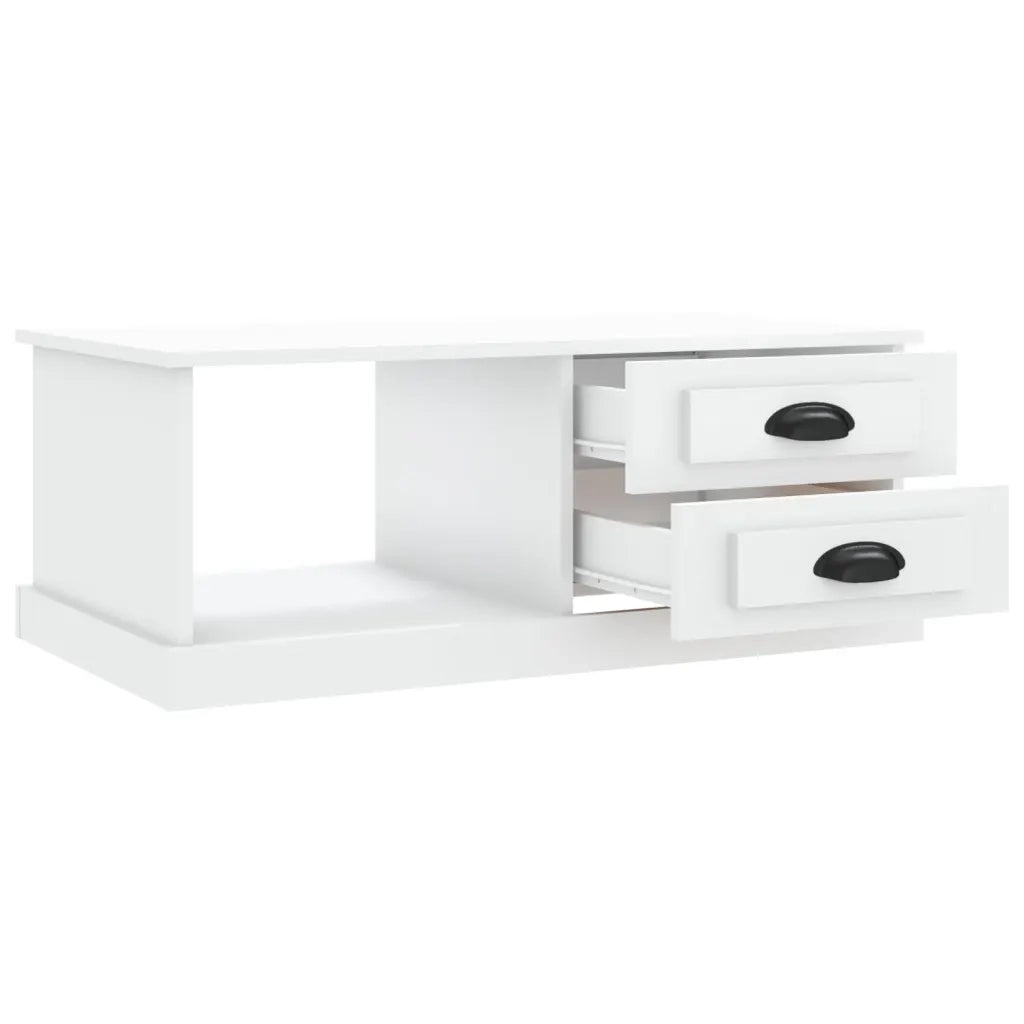 Tavolino da Salotto-Tavolino da soggiorno-Tavolo Bianco 90x50x35 cm in Legno Multistrato