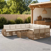 Set Divano da Giardino 12 pz Beige e Bianco Crema polyrattan 3435561