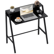Scrivania con ripiano e gestione cavi ¨C Xylo ¨C nero metallo 84x45x85 cm