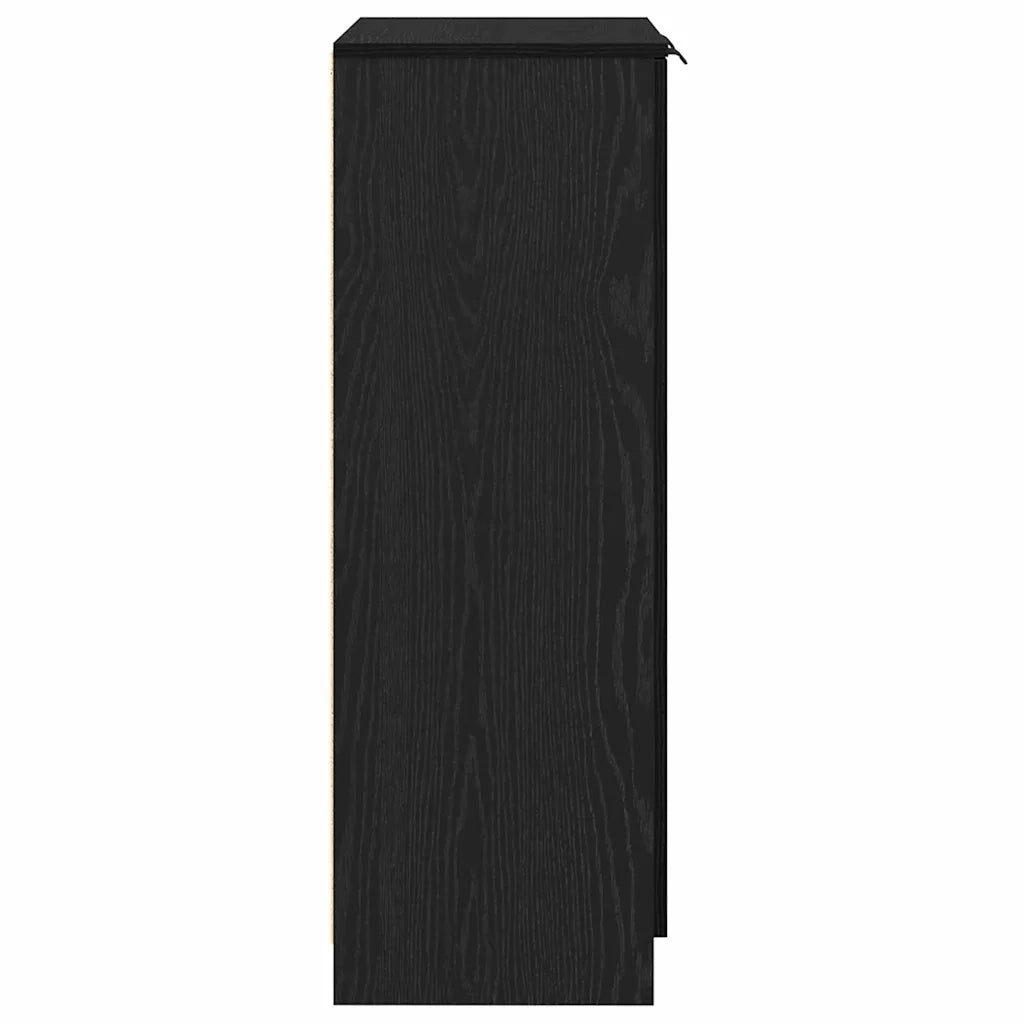 Mobile per scarpe con lo scaffale-Scarpiera Rovere Nero 59 x 35 x 100 cm