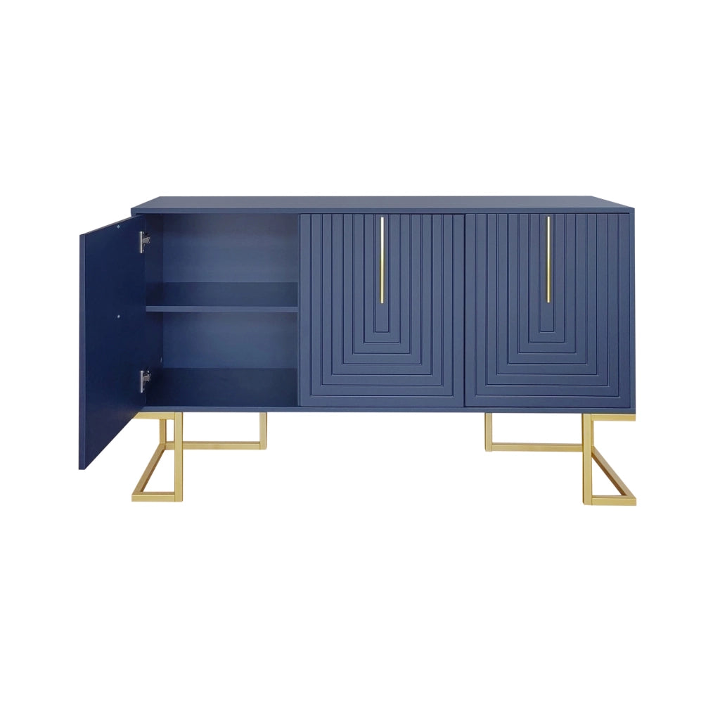 Credenza a 3 ante con ripiani regolabili; MDF blu navy