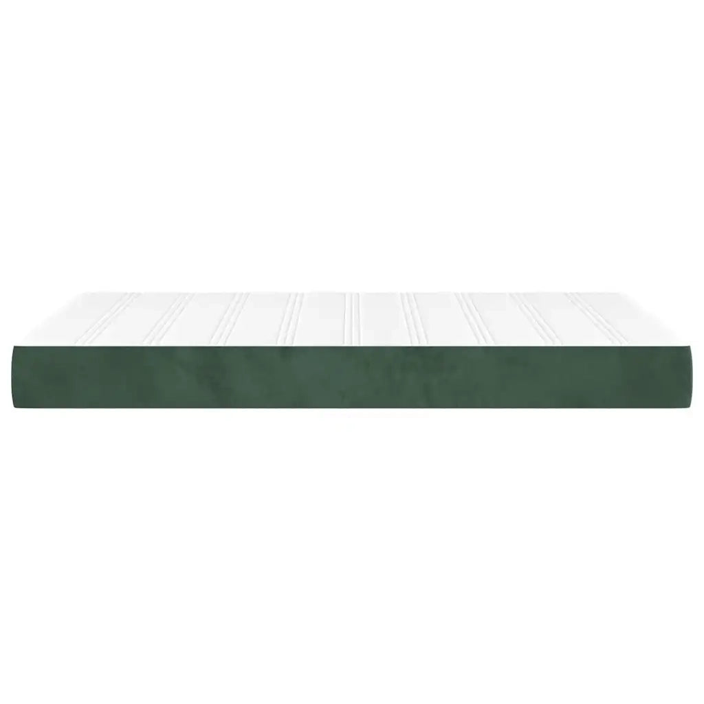 Materasso a Molle Verde Scuro 120x220x20 cm in Velluto