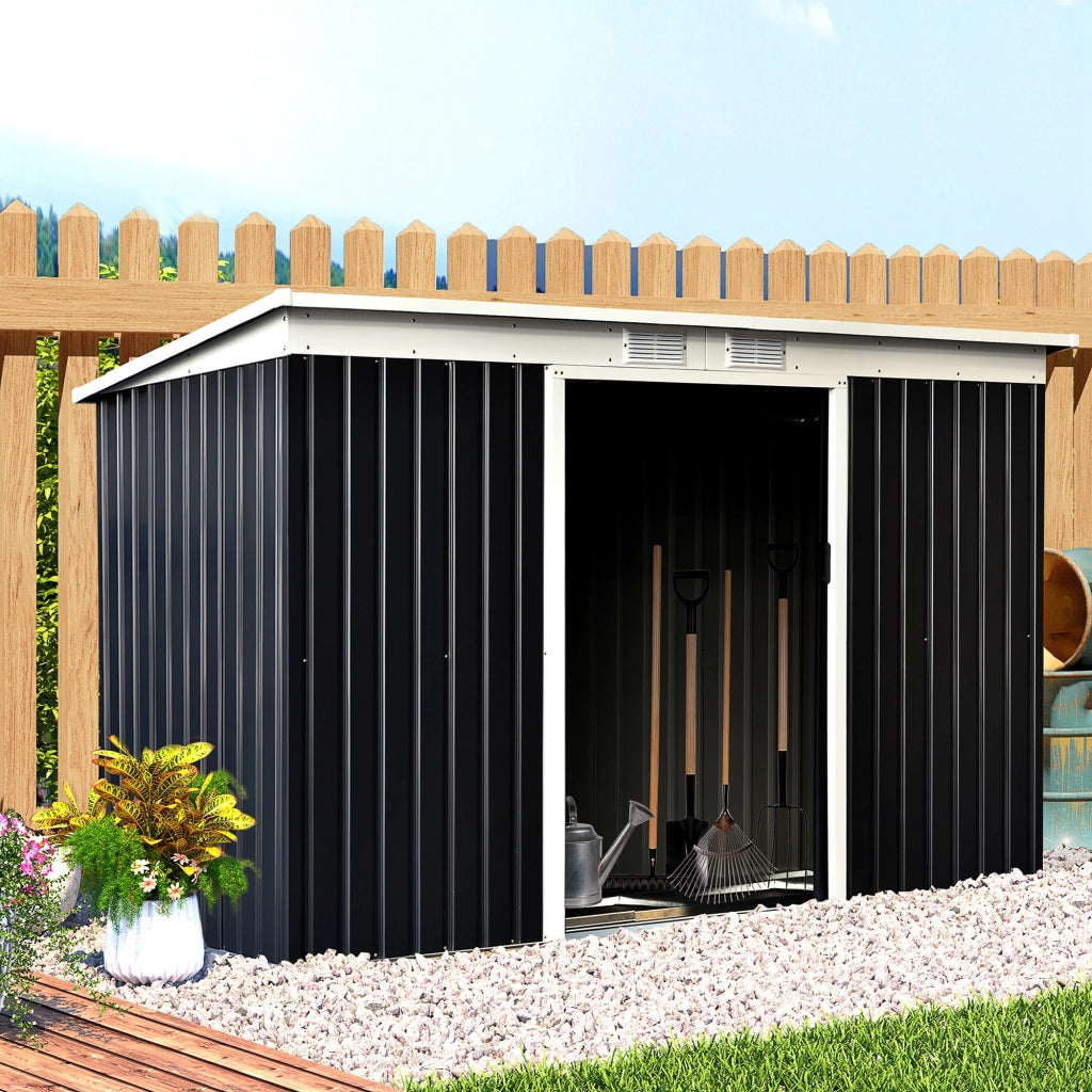 Casetta giardino in acciaio galvanizzato ¨C zephmum ¨C 280x130x172 cm nero