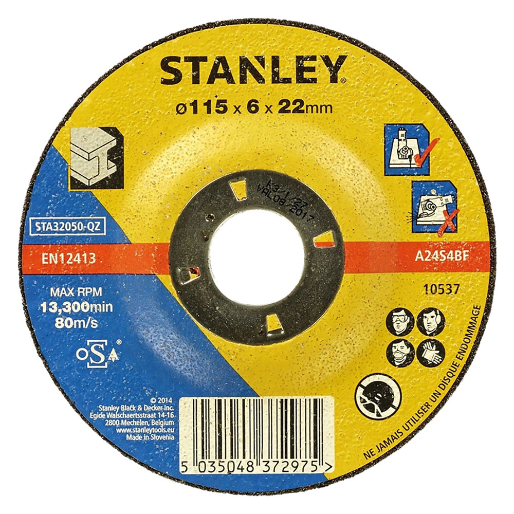 MOLA ABRASIVA DA SBAVO 'STA32050-QZ' Ø 115 x 6,0- 5 pezzi  - STANLEY
