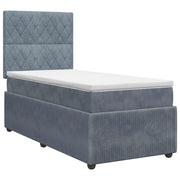 Letto box spring con materasso Grigio Scuro 90 x 200 cm Velluto 3454524