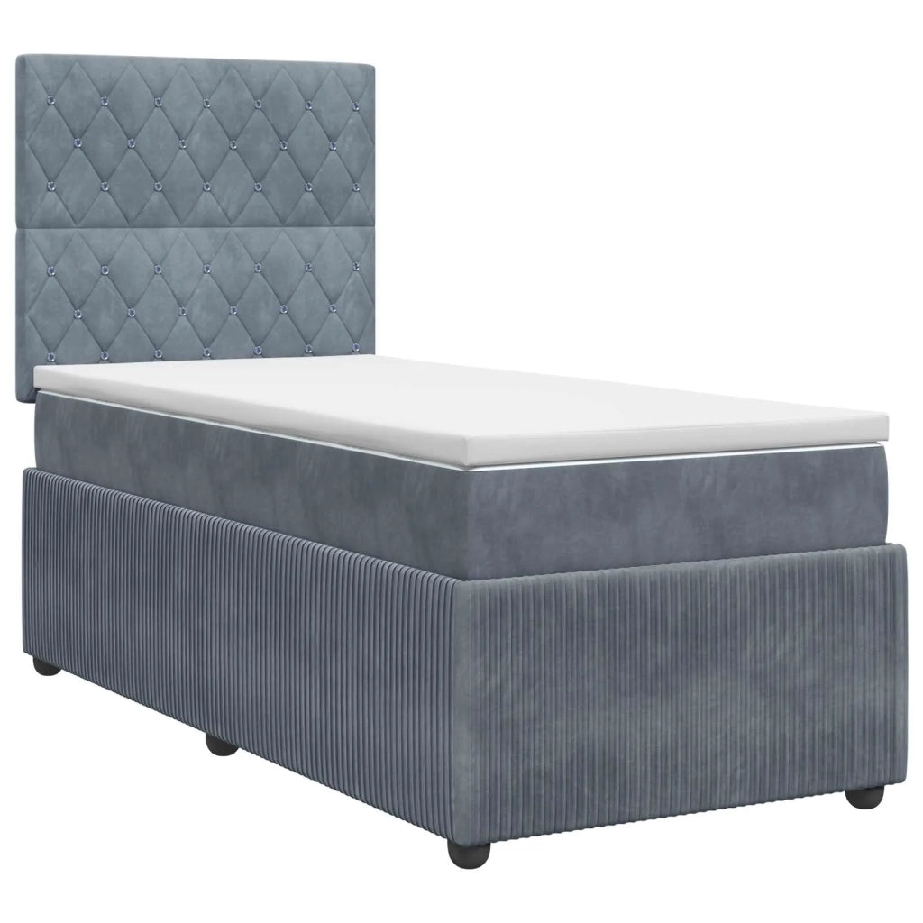 Letto box spring con materasso Grigio Scuro 90 x 200 cm Velluto 3454524