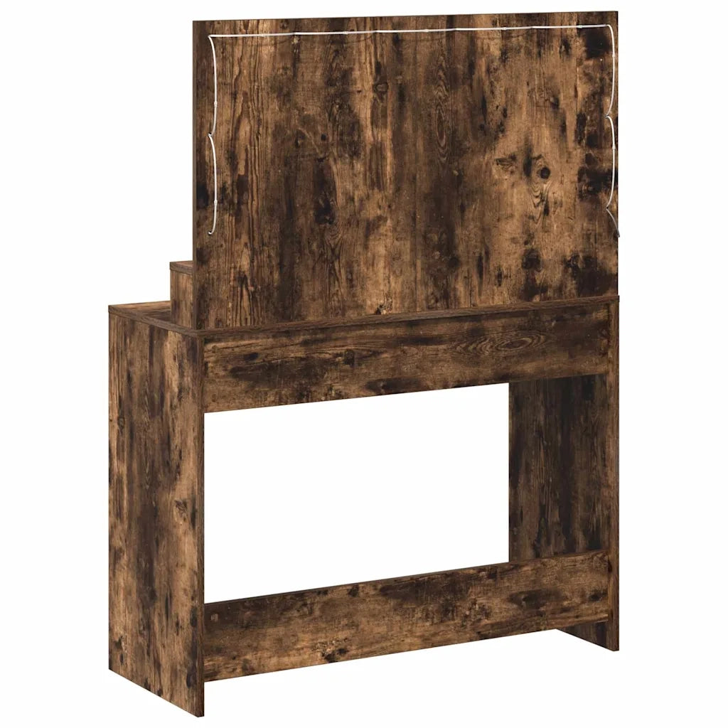 Toeletta | Tavolo da Trucco con lo scaffale Rovere fum¨¦ 100 x 41 x 135 cm