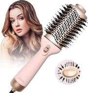 Frittio 4 in 1 - Pennello per asciugare - Pennello per aria calda - Pennello per asciugare - Pennello per creare volume - Pennello per aria calda - 1200 Watt - Rosa - 3 Temperatura - Adatto a tutti i tipi di capelli