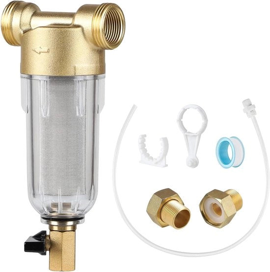 Filtro sedimentabile spin-down 40 micron - adattatore per tubo da fonte - filtro sedimentabile in rame