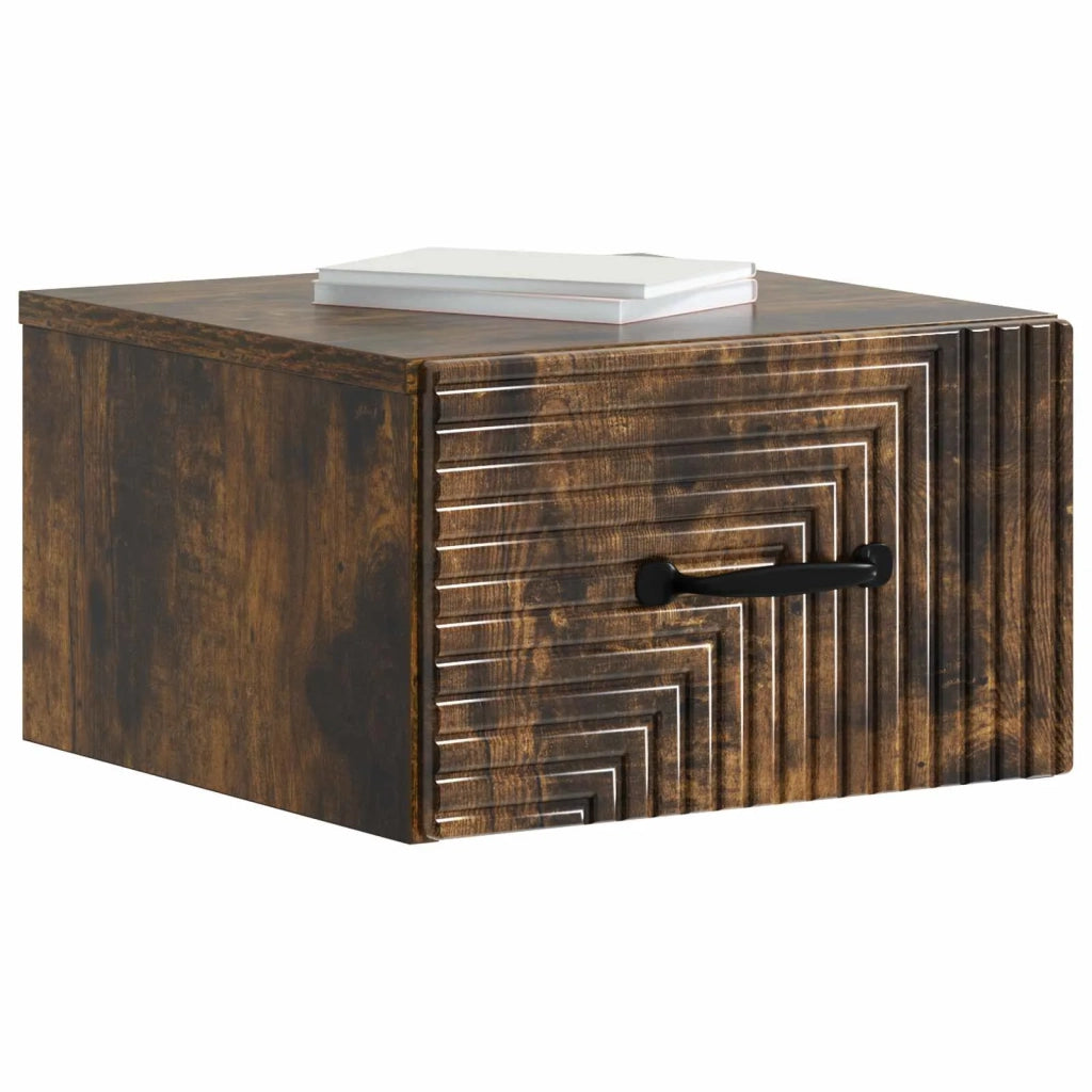 Mobiletto da notte a muro 2 pcs Rovere Fumo 34,5 x 33 x 20 cm 898606