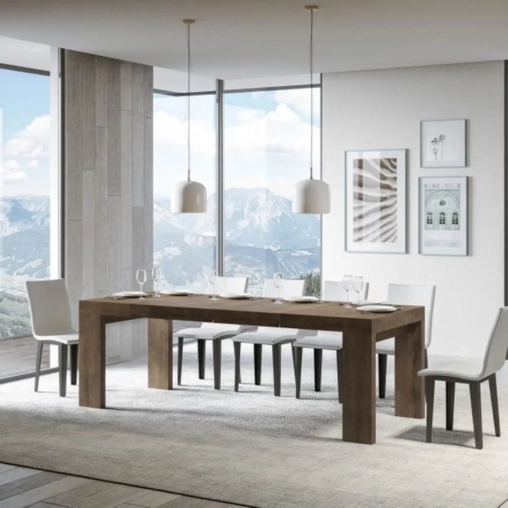 Tavolo allungabile 140/400x90 cm Roxell Premium colore noce