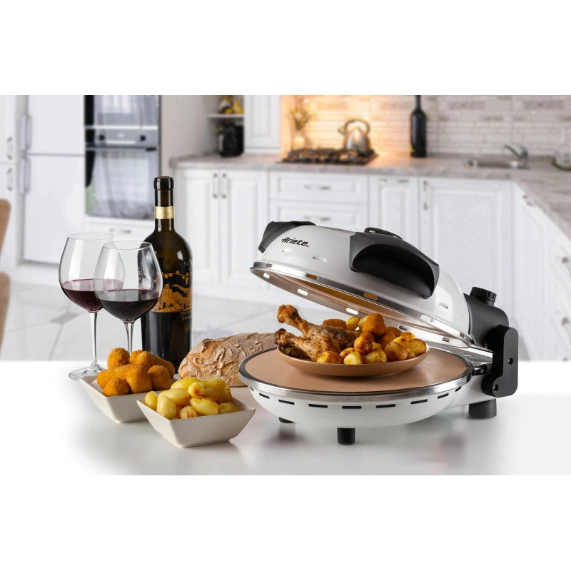 Forno Pizza - 4 Minuti - Piastra in Pietra Refrattaria - 1200W - Nero