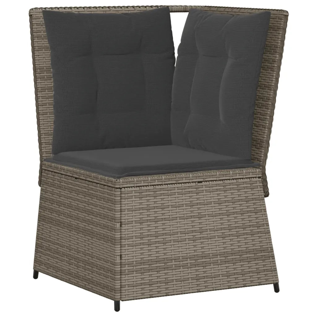 Set Divani da Giardino 6 pz con Cuscini in Polyrattan Grigio 3262468
