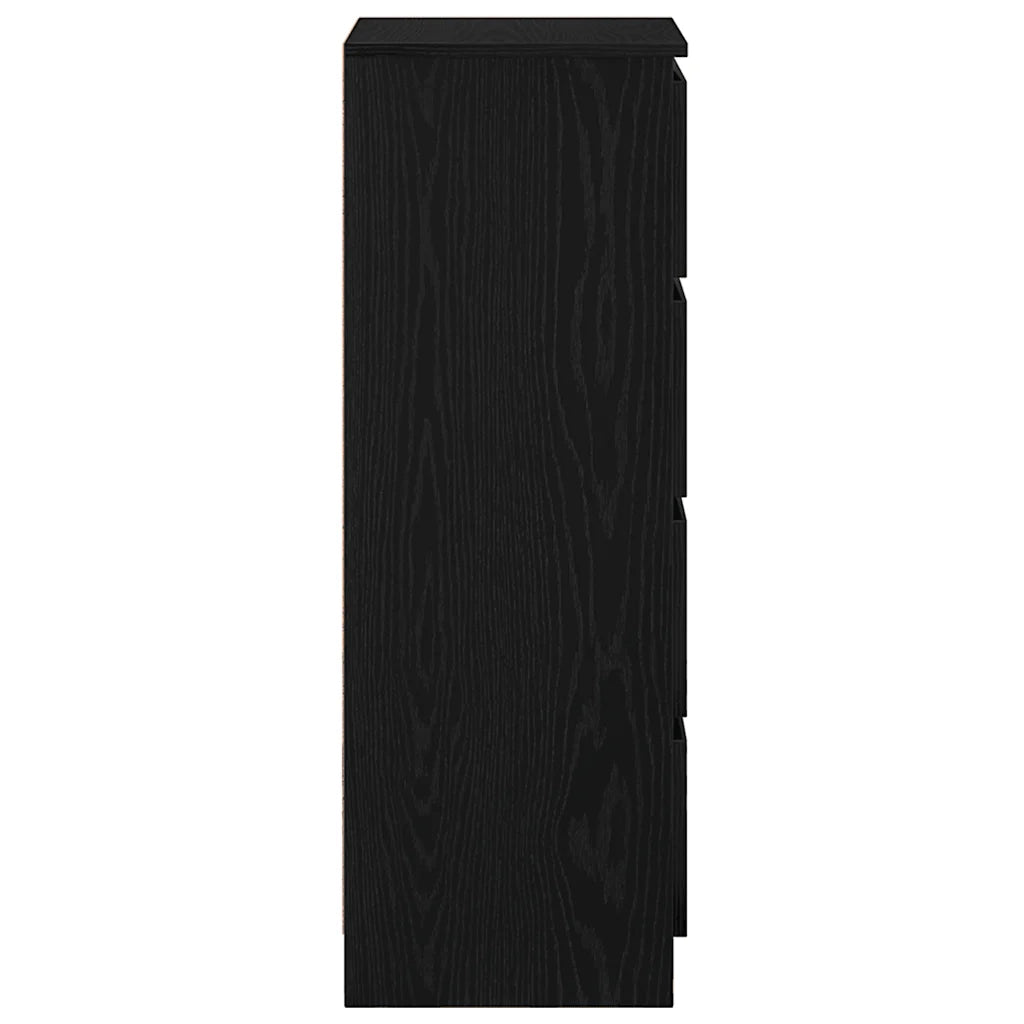 Credenza Rovere Nero 37,5x35x99 cm in Legno Multistrato 861698