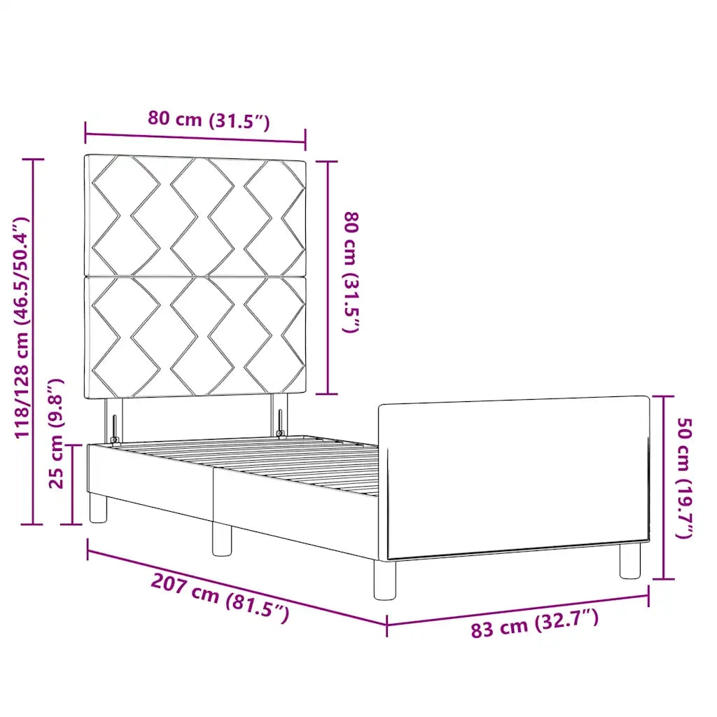 Struttura del letto-Giroletto Grigio scuro 80 x 200 cm Tessuto 959559