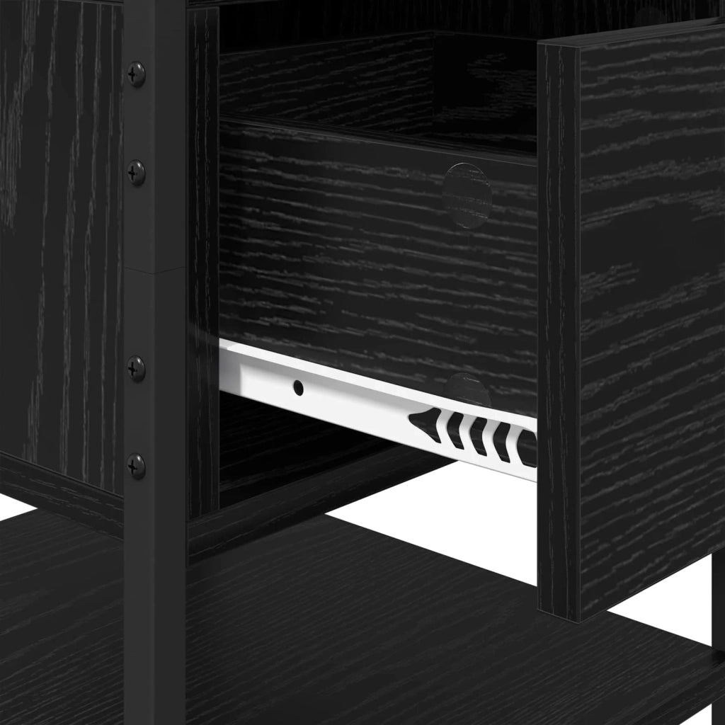 Comodino | Armadio da Notte | Mobiletto da notte Rovere Nero 40 x 42 x 56 cm Legno multistrato