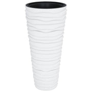 Fioriera | Cassetta per fiori | Vaso con Interno Rimovibile Bianco 18/45 L PP Scanalato