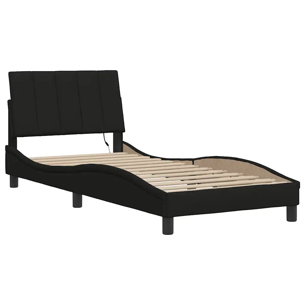 Giroletto senza Materasso Hanko Nero 90x190 cm in Tessuto