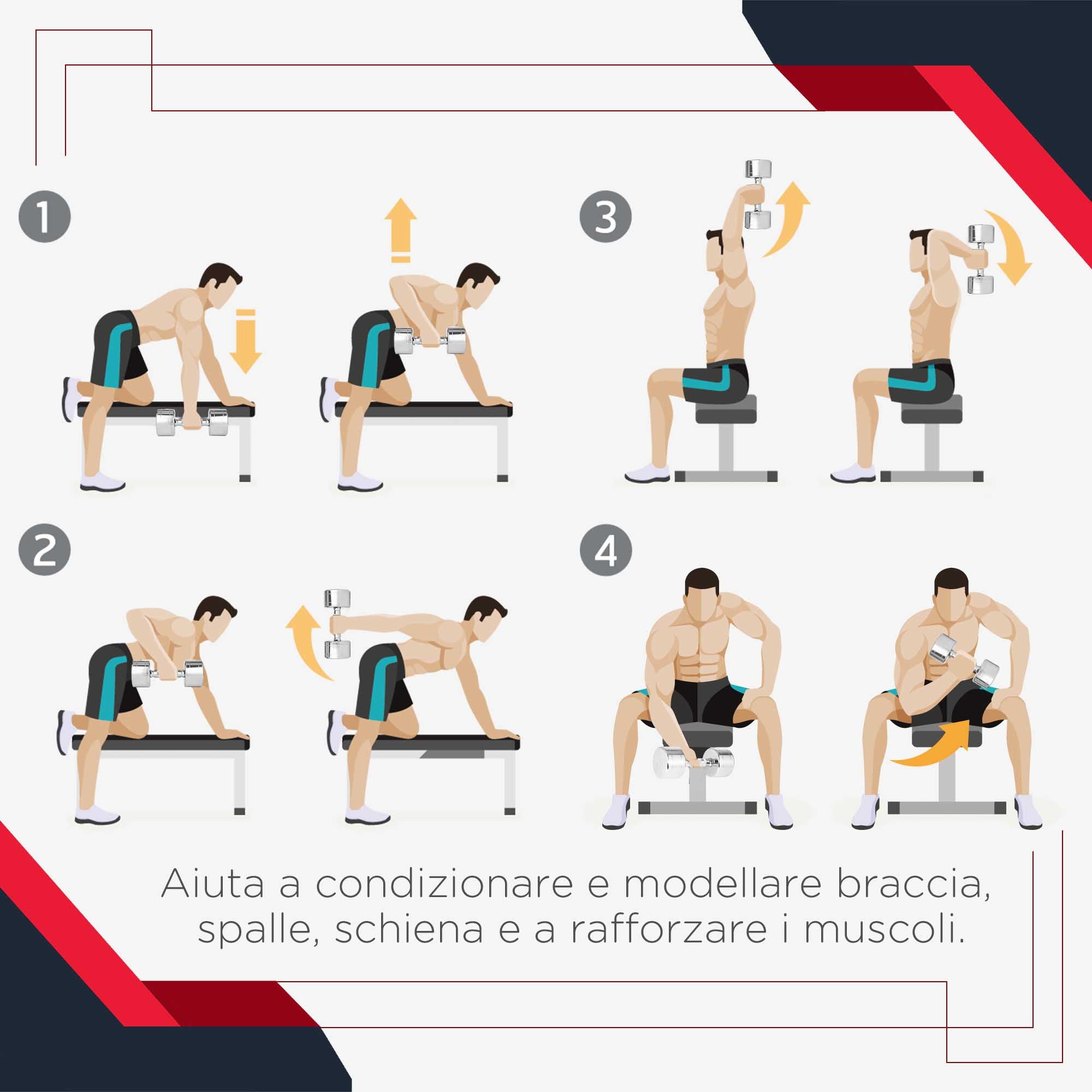 Set di 2 Manubri Esagonali da 6 kg con Presa Antiscivolo e Rivestimento in Gomma Nero