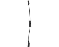Cavo di Alimentazione USB C con Interruttore On/Off - Nero - Comando di Facile Accesso per Cavo di Ricarica - Estensione Stabile