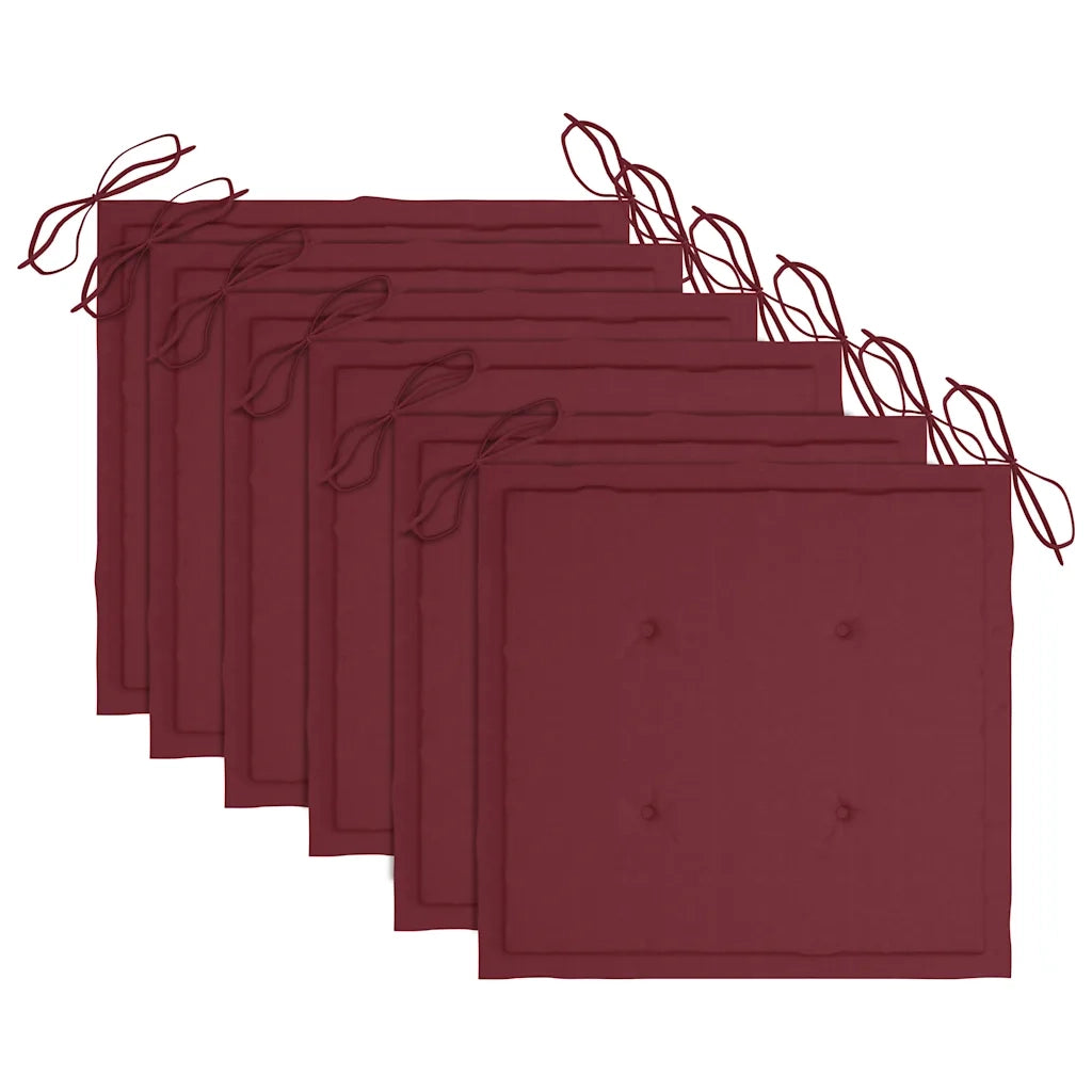 Sedie da Giardino Pieghevoli con Cuscini 6 pz Massello di Teak 3072843