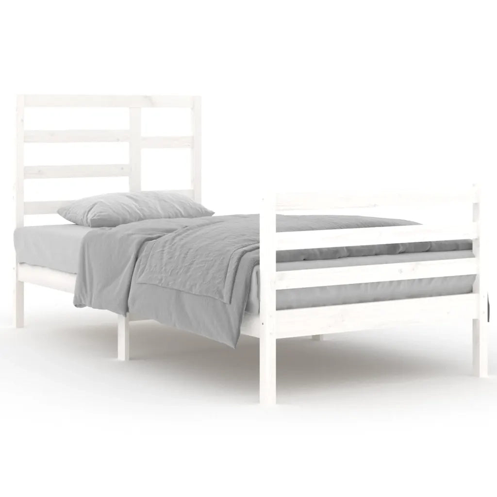 Giroletto-Struttura Letto Bianco in Legno Massello 90x200 cm 297747