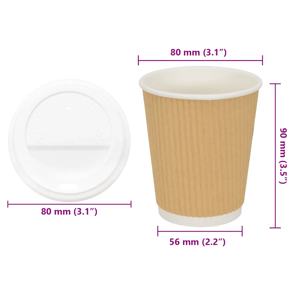 Tazze da Caff¨¨ in Carta con Coperchi 1000 pz 8oz 200 ml CFW1807529