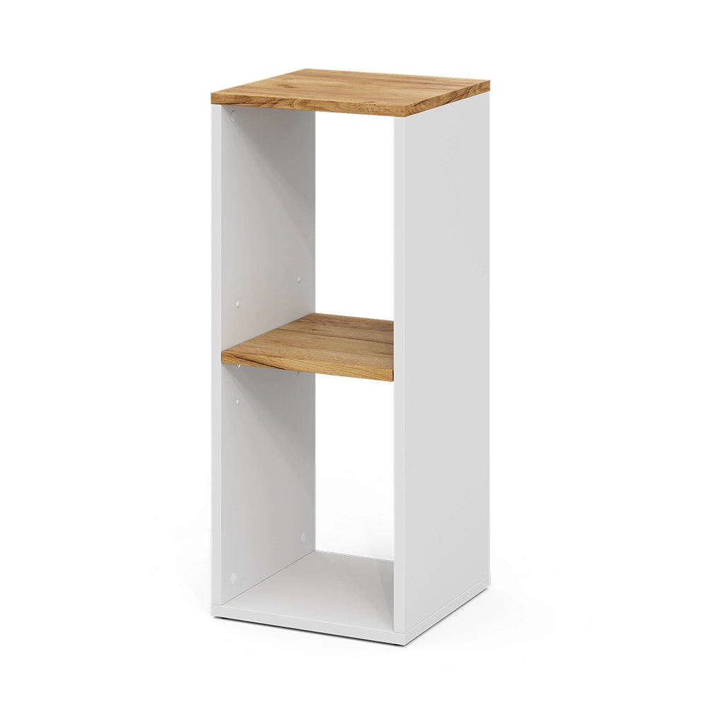 Vicco Scaffale Rovere bianco/dorato 30 x 74 cm con 2 scomparti aperti