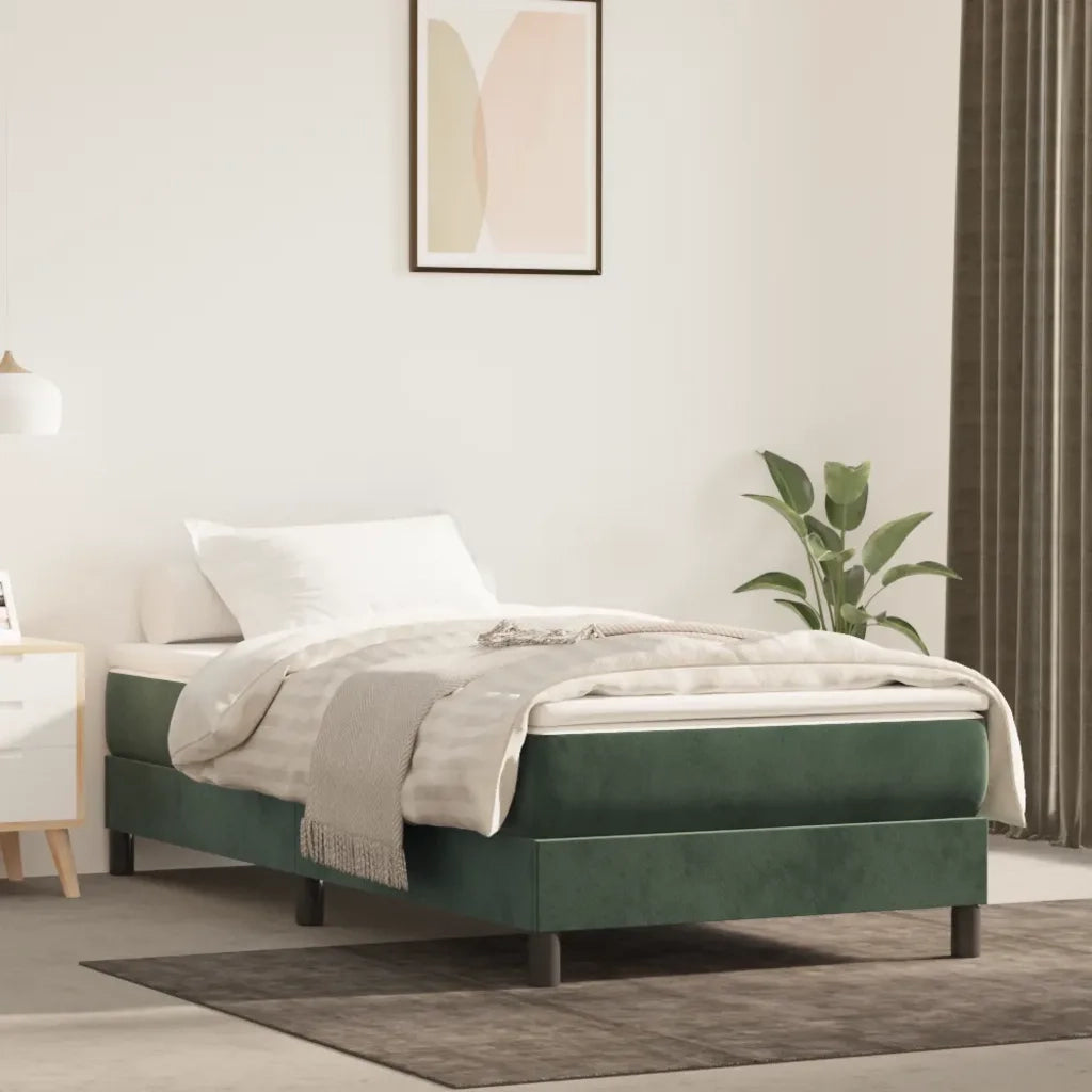 Materasso a Molle-Materasso per letto Verde Scuro 90x200x20 cm in Velluto