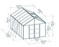 Serra Da Giardino in Policarbonato 458x304x285 cm- colore Nero Canopia ARIA Ibrida