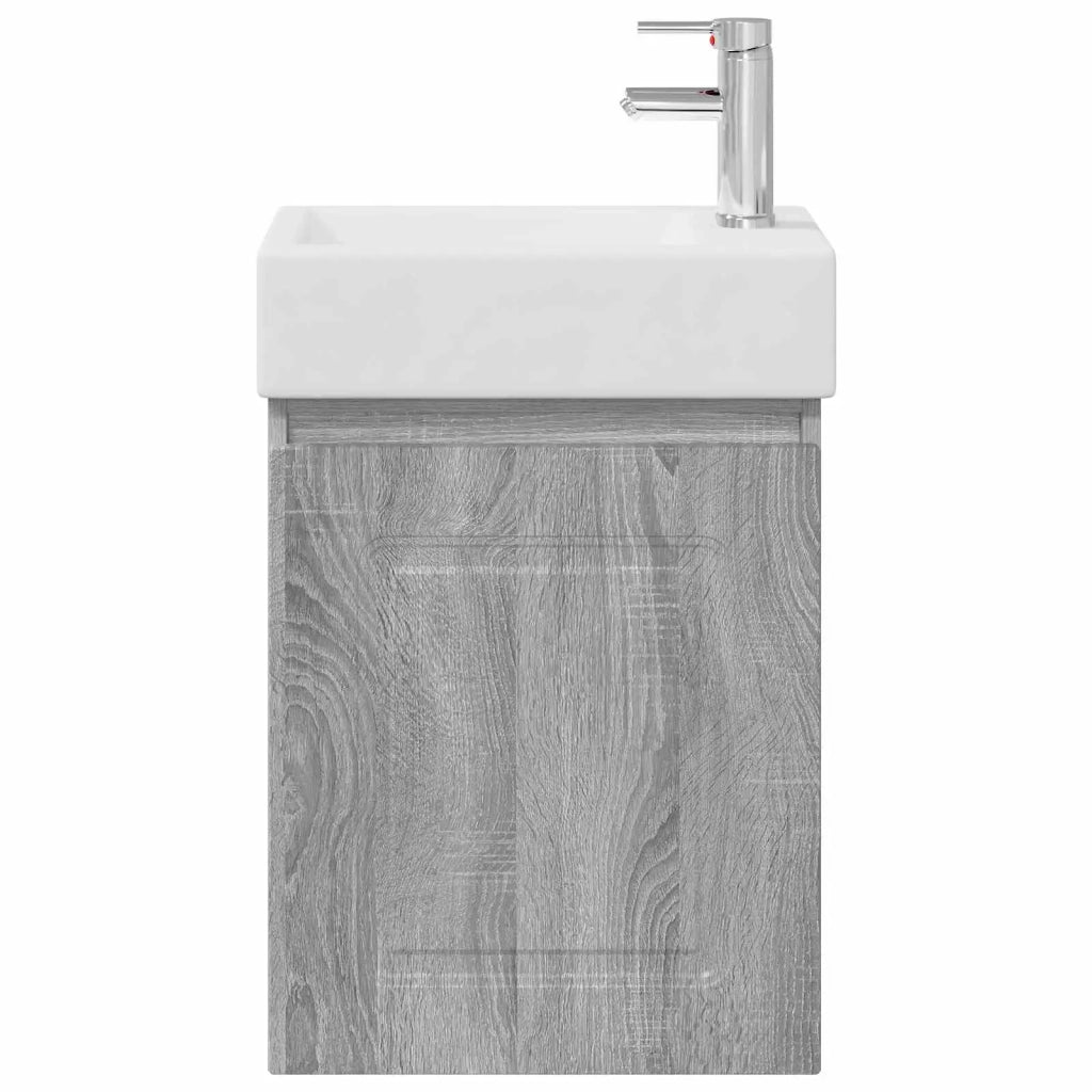 Mobile bagno con rubinetto Sonoma grigio 45,5 x 22,5 x 84 cm 889477