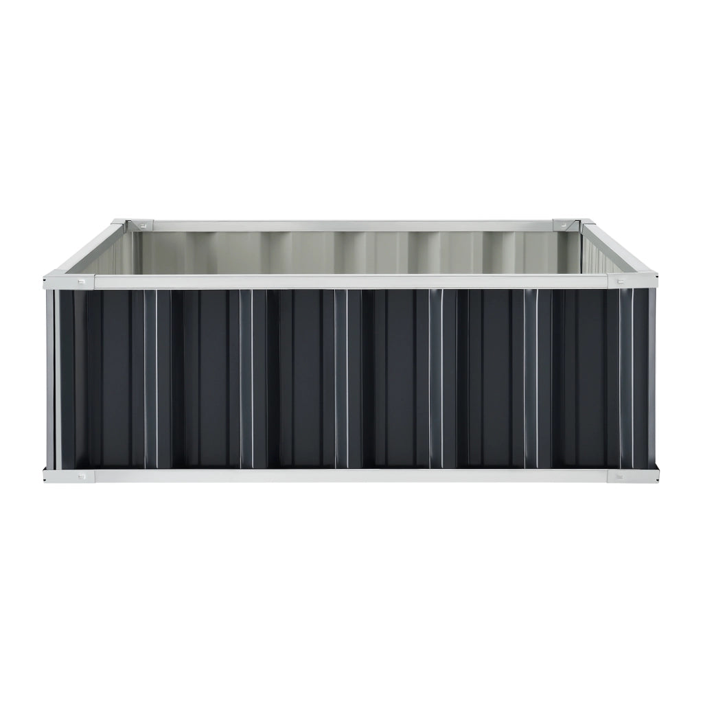 Aiuola Rialzata Zevenaar Bordatura Rettangolare in Acciaio Zincato 90x90x30 cm - Antracite [en.casa]