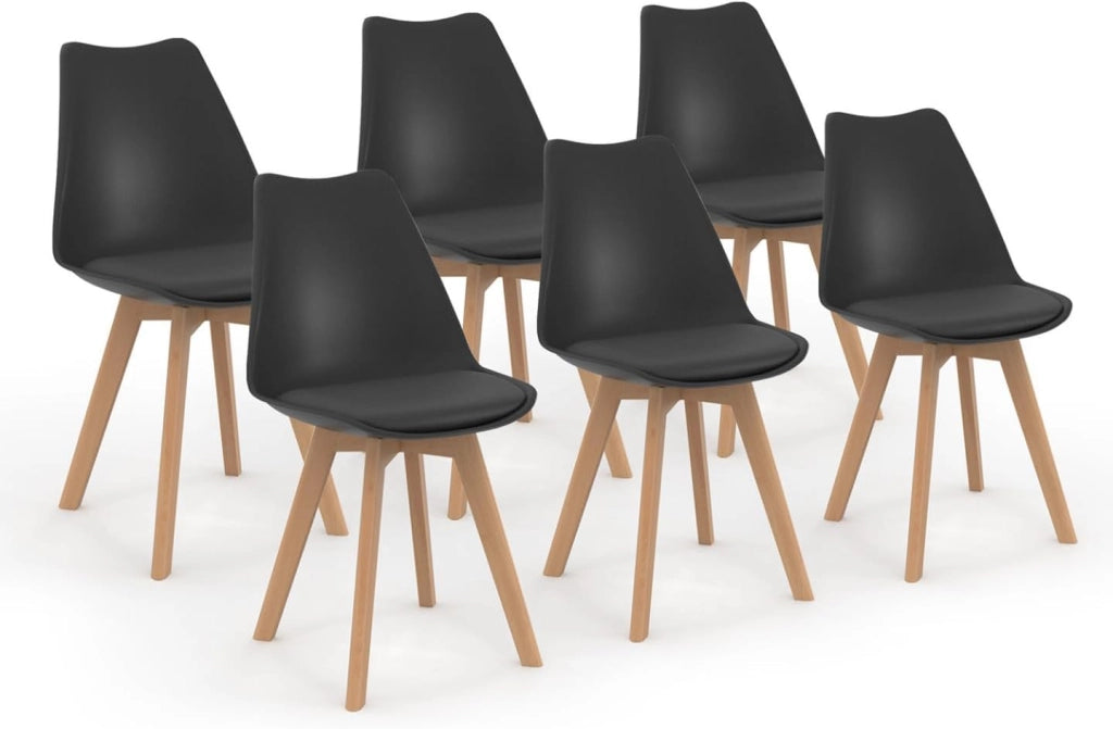 Set di 6 sedie SARA nere per sala da pranzo