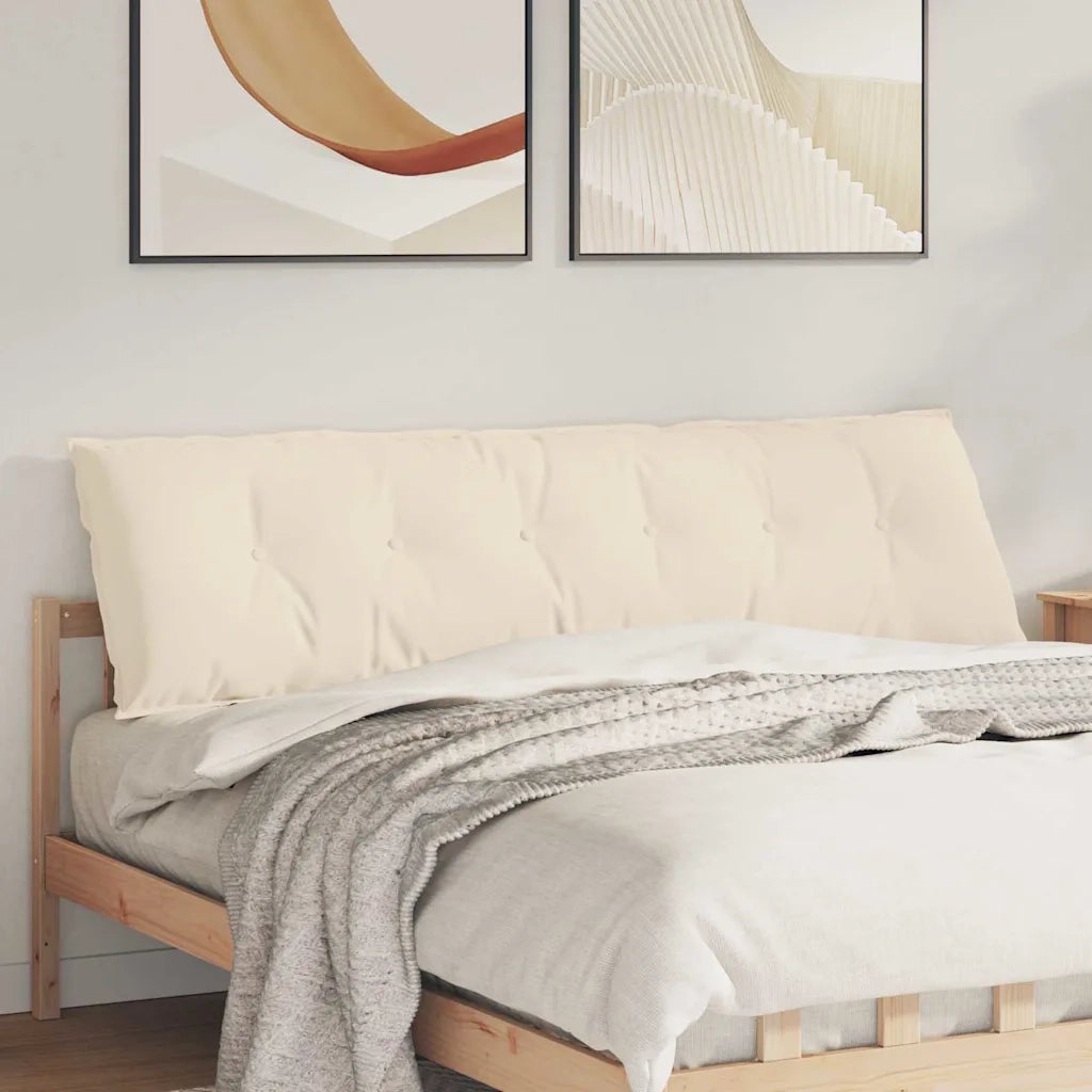 Cuscino per Schiena Beige 180 x 50 cm Tessuto in Microfibra