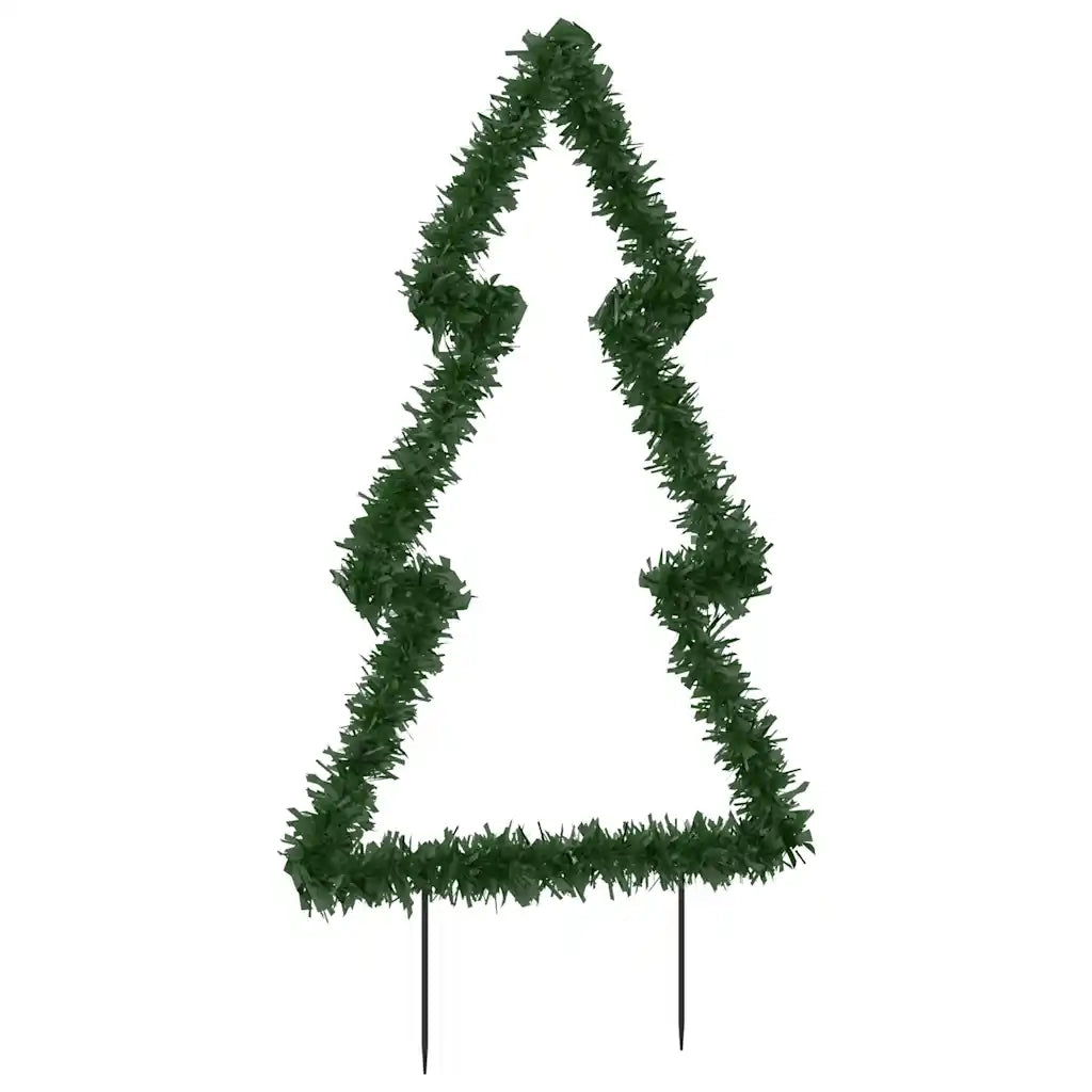 Decorazione Luminosa Natalizia con Picchetti Albero 80LED 60cm CFW1353579