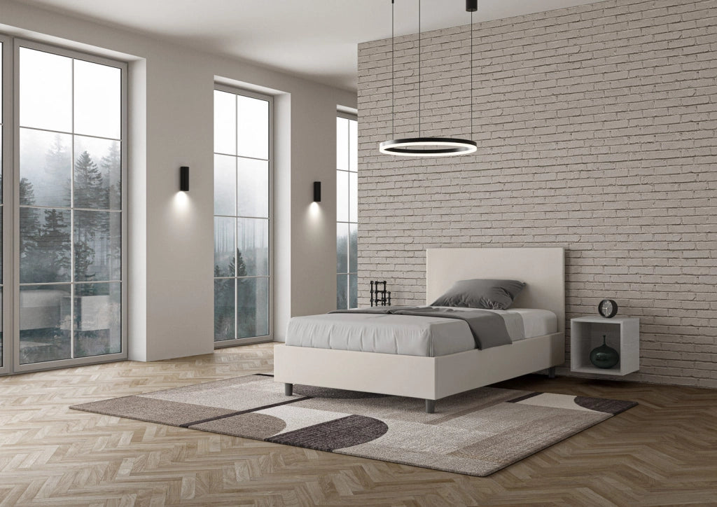 Letto 1 Piazza e Mezzo 120x190 cm con Rete Adele Bianco