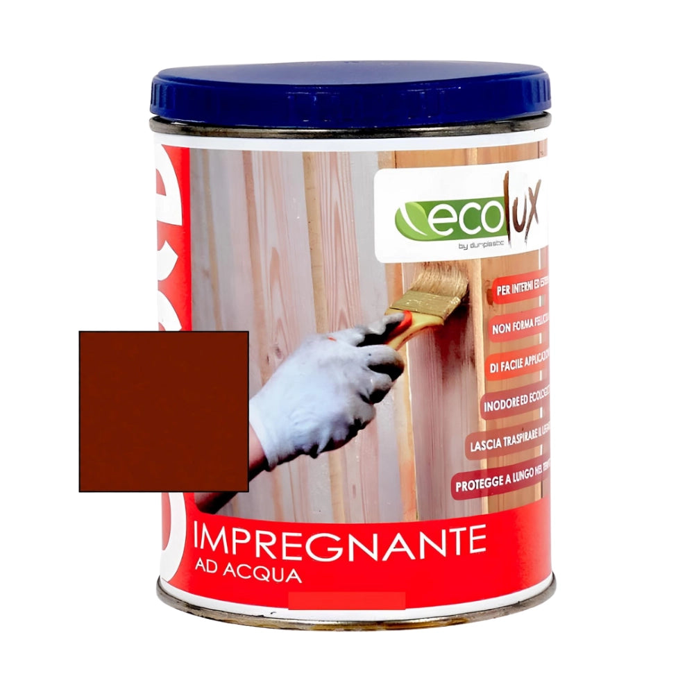 Impregnante soluzione acrilica fondo protettivo legno colore mogano ecolux *** formato 750 ml, confezione 1