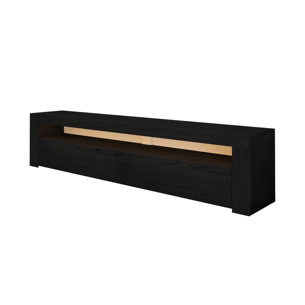 Porta TV in legno "Bati" - 150 x 36 x 46 cm - Nero