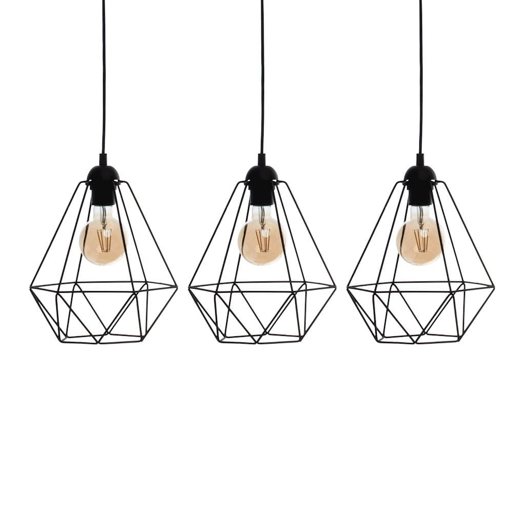 Lampadario Milagro Basket 3xE27 nero metallo MLP7215