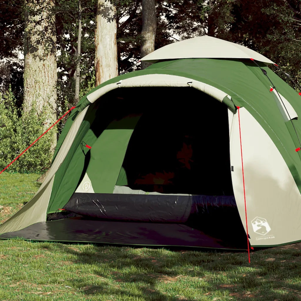 Tenda a Cupola da Campeggio 3 Persone-Tenda per Escursionismo Verde a Rilascio Rapido 142387