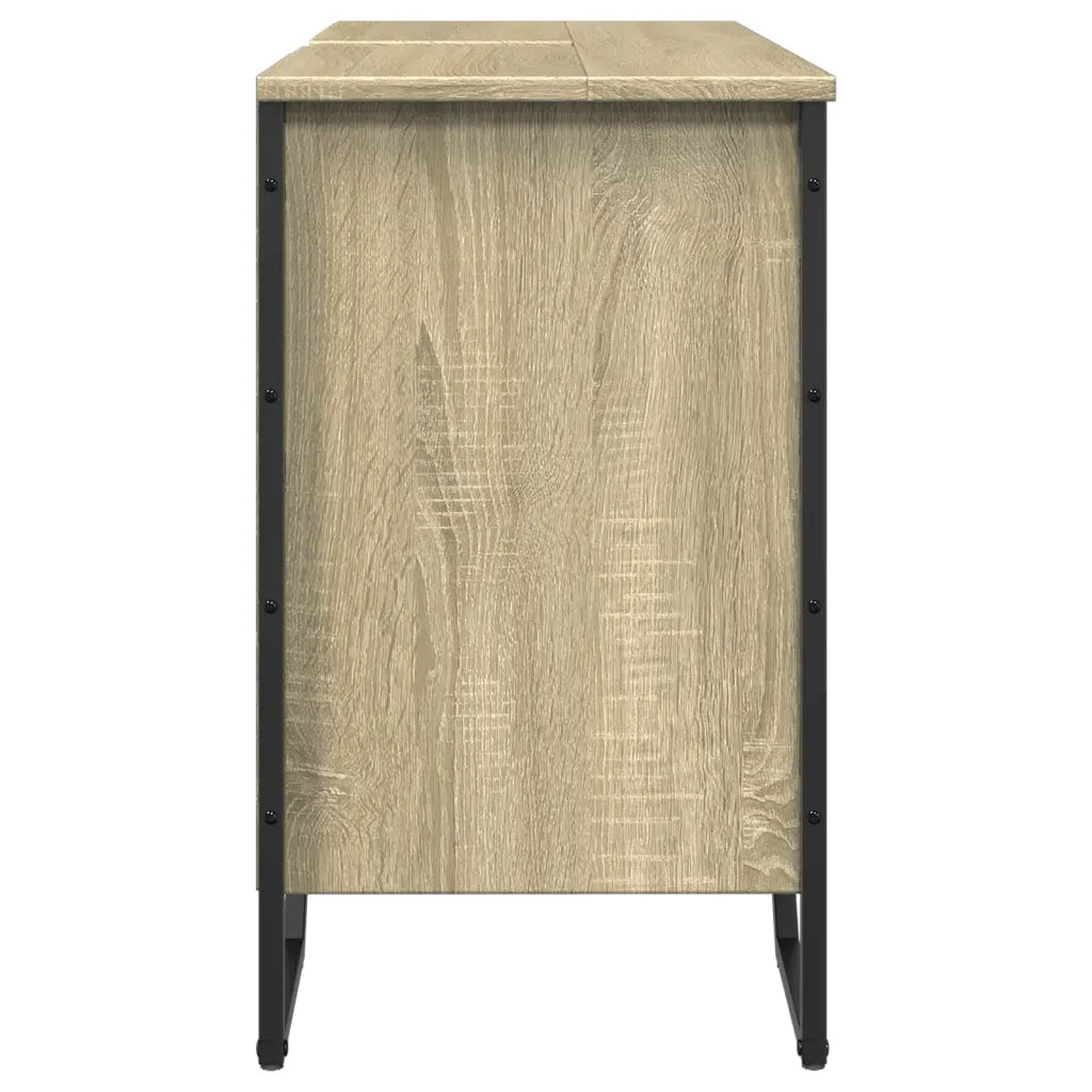 Mobile bagno dal design moderno con pratico spazio contenitivo 91 x 35 x 60 cm legno di rovere Sonoma 02_0049579