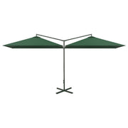 Ombrello | Parasolne Doppio con Palo in Acciaio Verde 600x300 cm
