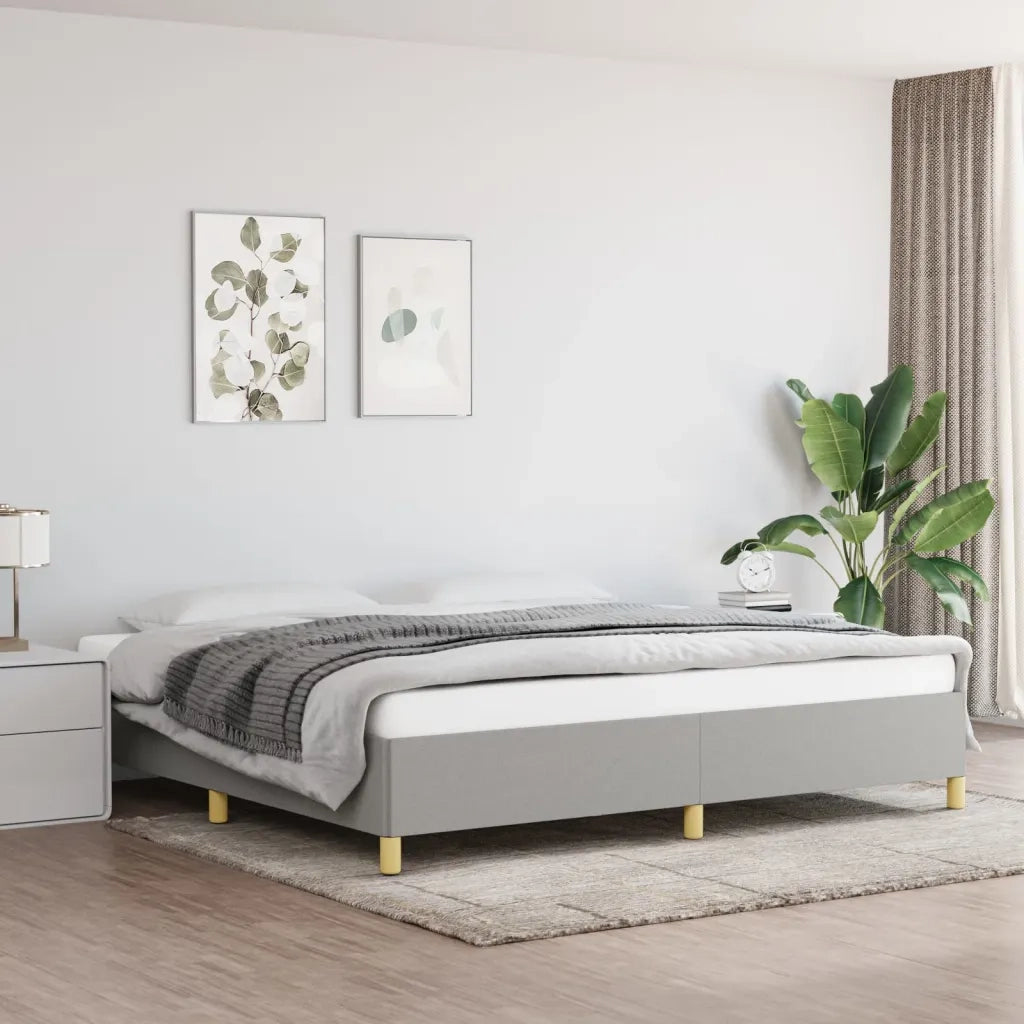Giroletto senza Materasso-Struttura Letto Grigio Chiaro 200x200 cm Tessuto 412093