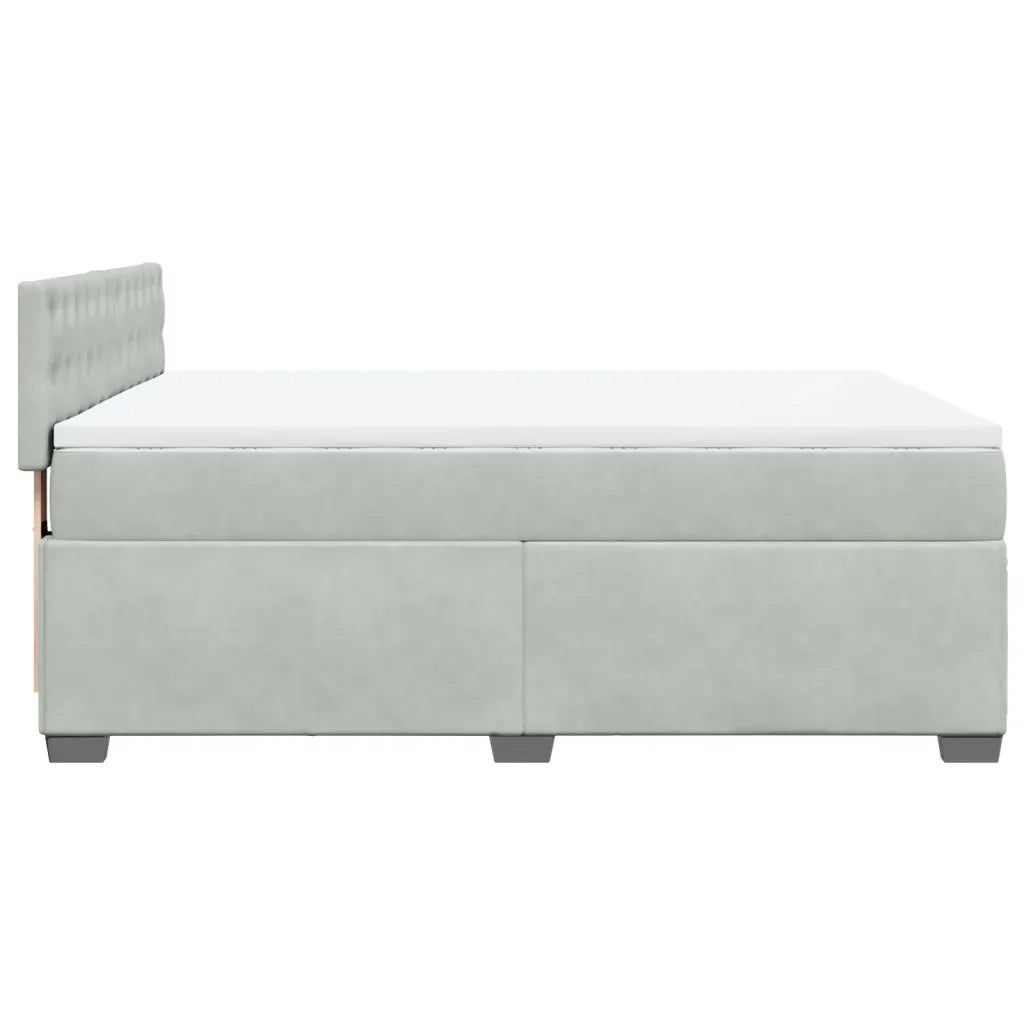 Giroletto a Molle con Materasso Grigio Chiaro 160x200cm Velluto 3288666