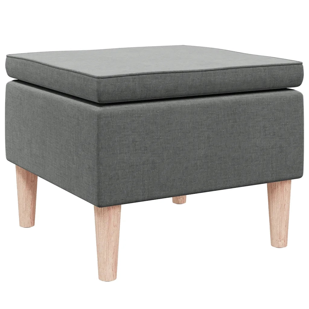 Poggiapiedi con Gambe in Legno Grigio Scuro in Tessuto cod mxl 46065