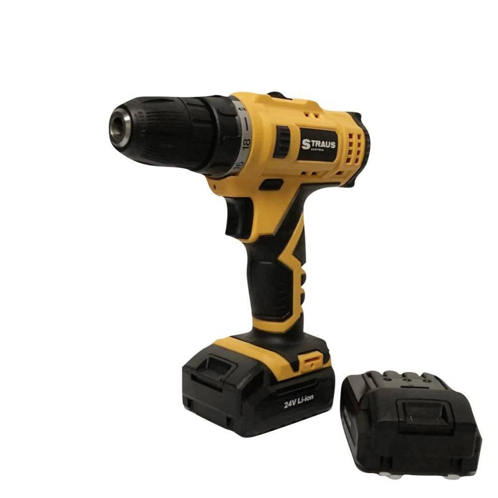 Trade Shop - Trapano Avvitatore A Doppia Batteria Al Litio 24v + 92 Accessori Con Valigia -