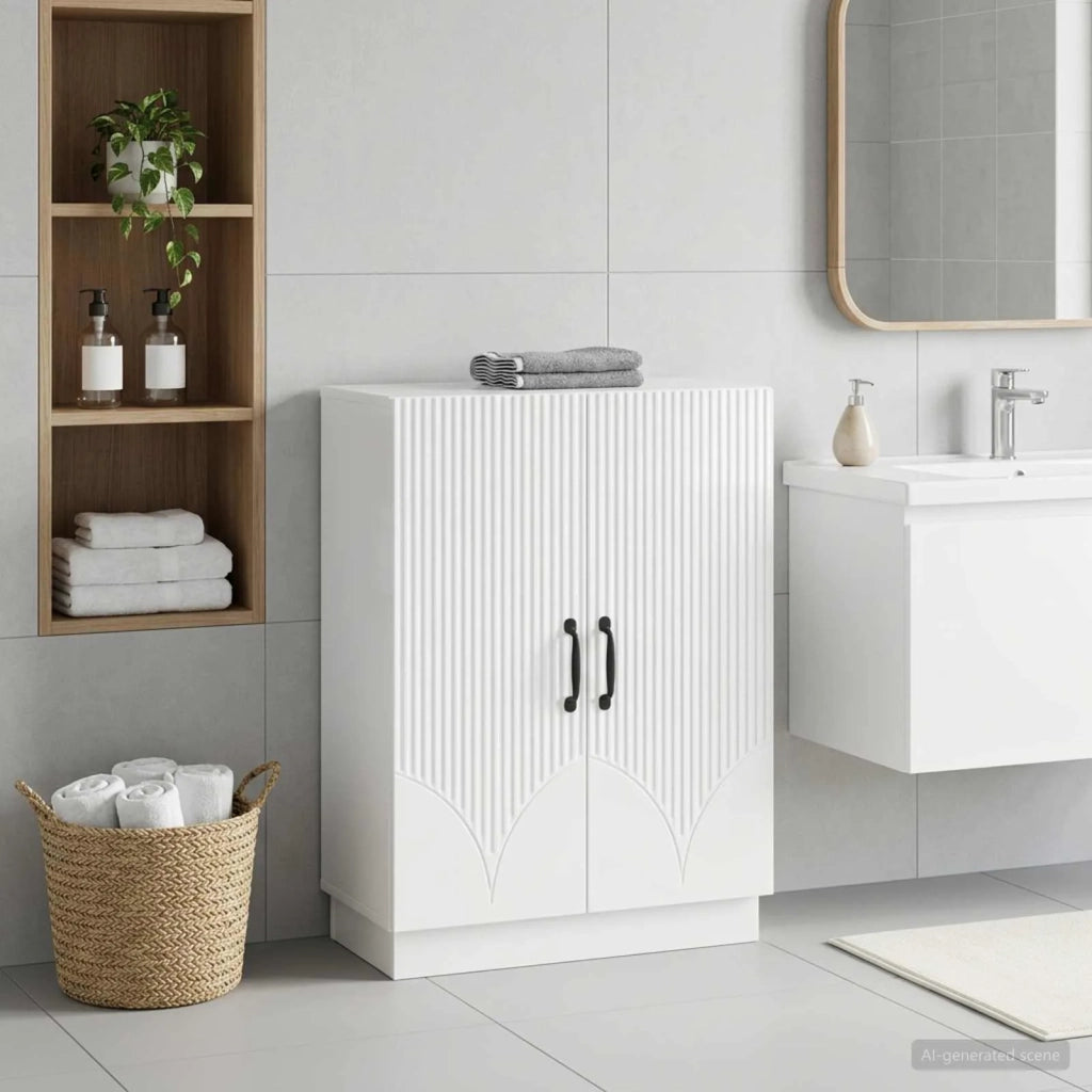 Mobiletto da Bagno HOORN Bianco Lucido 59,5 x 31 x 77 cm 897279