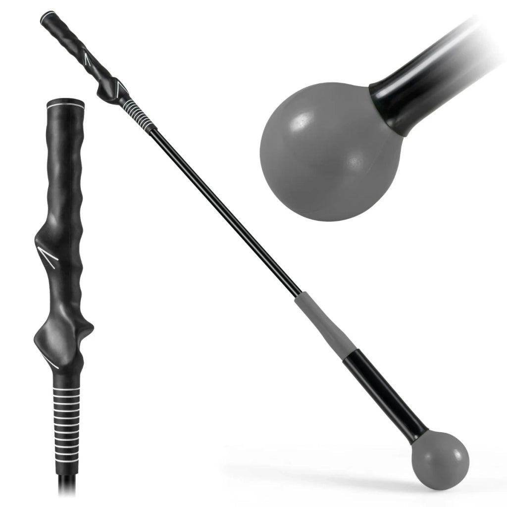 Attrezzo per l'allenamento dello swing da golf 80 x 7 x 7 cm migliora la memoria muscolare comfort ergonomico gomma nera 20_0018767